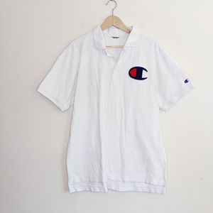 🍩CHAMPION Reverse Weave White POLO Shirt ATHLETIC🍩